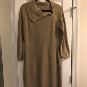 Calvin Klein 3/4 Sleeve Gold Dress